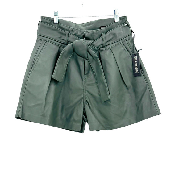 BLANKNYC Faux Leather High Rise Zippered Shorts Tie Front Pockets Size 28 NWT - Picture 5 of 12